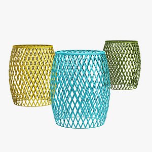 3D model Safavieh steve matte strips accent stool