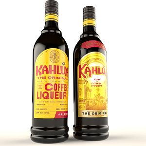 Kahlua Coffee Liqueur Alcohol Bottles 3D model
