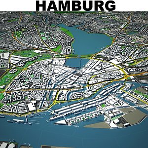 hamburg cityscape 3D