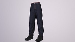 3D BAGGY GANGSTER PANTS low-poly PBR