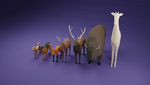 3D LowPoly animals model