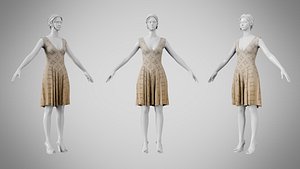 Dress 21 Grullo With Design 3D model