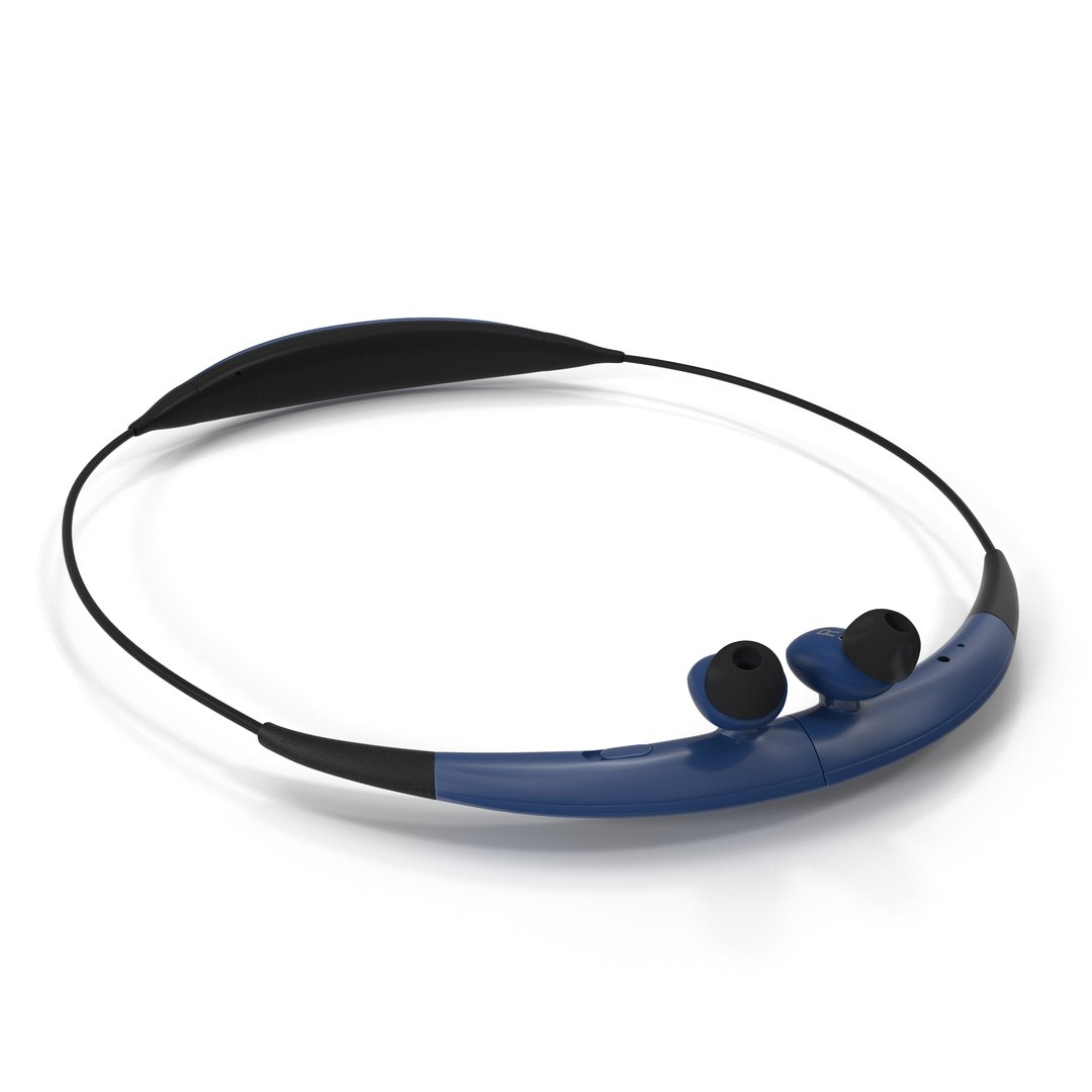Bluetooth Headset Samsung Gear Circle Folded Blue 3D model preview