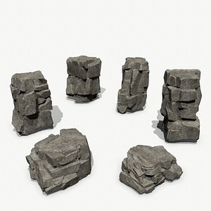 3D model cliff rocks