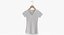T Shirt Hanging Female V Neck White Blank and Banded Heather