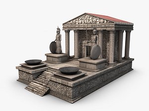 3d ancient greek temple