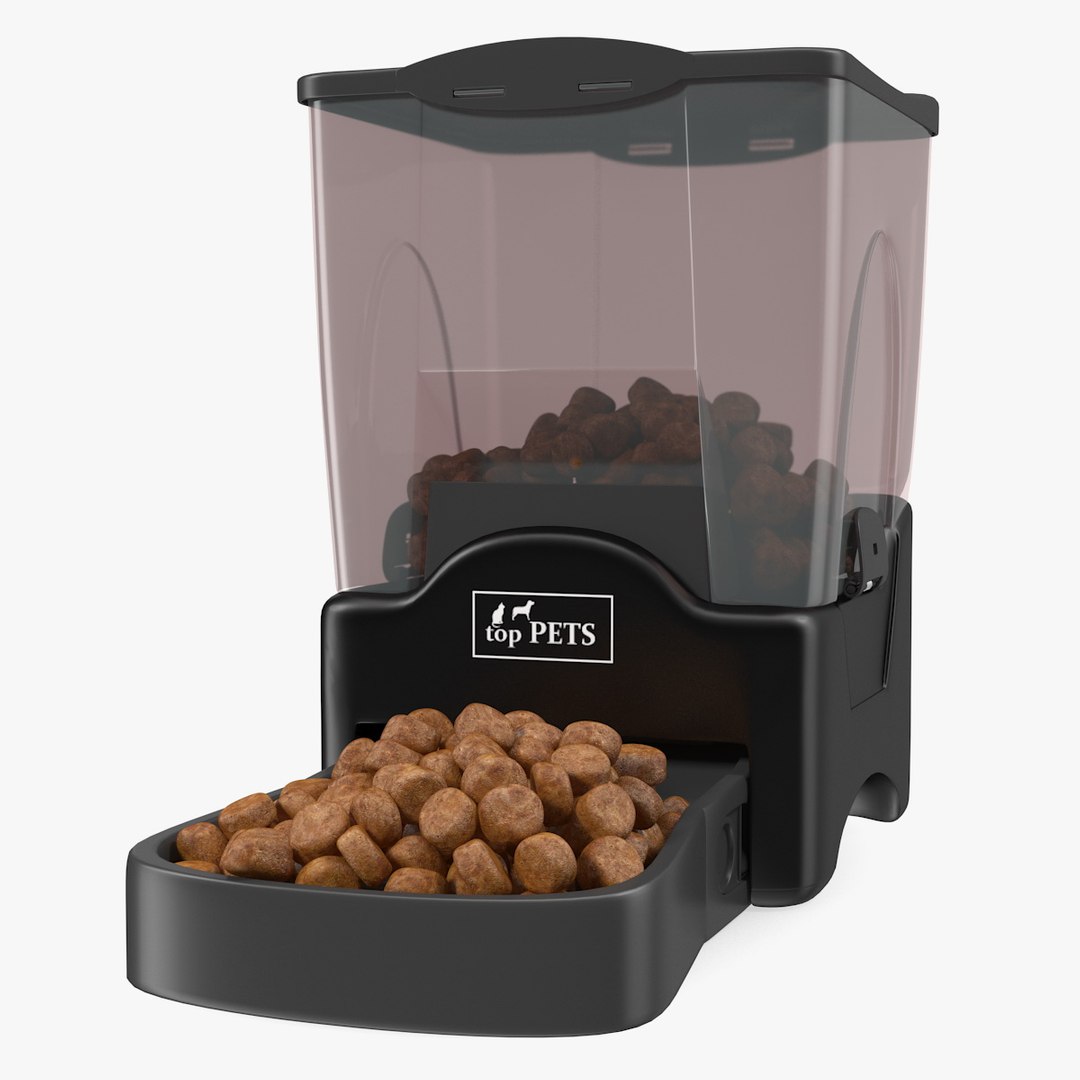 Automatic Pet Feeder Dry Food Dispenser 3D model preview