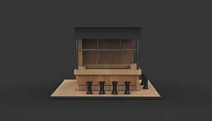 coffee bar counter 3D model