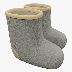3d model cartoon felt boots
