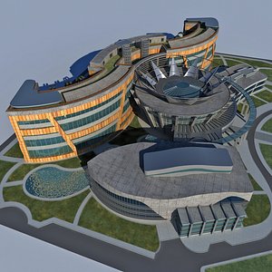 3D model modern design school building