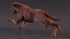 3D Running Brown Retriever Dog Fur Animated Rigged for Cinema 4D model