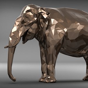 elephant polygonal 3D model