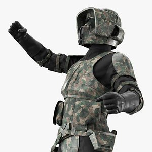 Star Wars Scout Trooper Armor Forest Camouflage Rigged for Cinema 4D 3D model