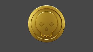Single Sided Skull Doubloon 3D