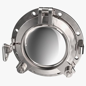 3D Ship Porthole Vintage Chrome