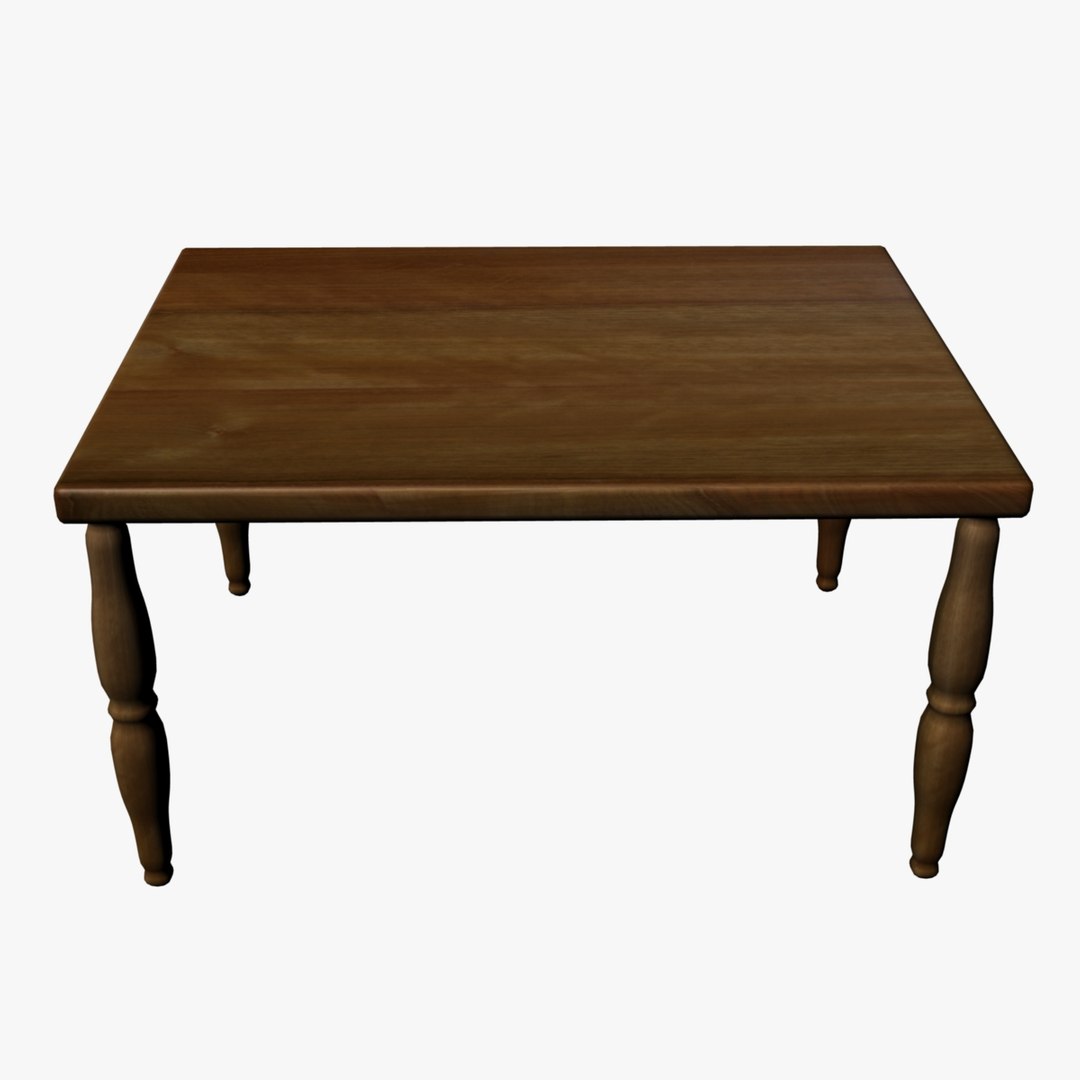 Wooden Dining Table 3d Model