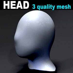 3D head characters 3 meshes