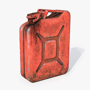 Low poly worn out gasoline can