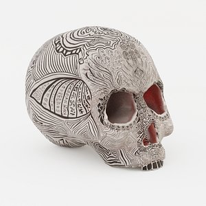 3D Etched Skull