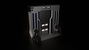 rigged sci-fi door 3D model