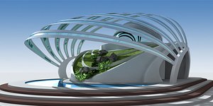 originally modern building 3D