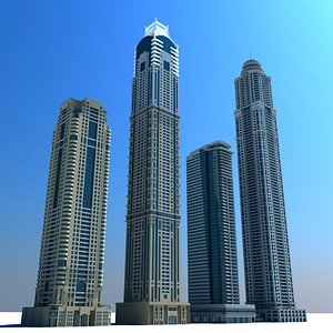dubai marina towers 02 3d max