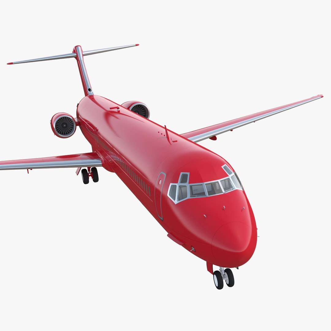 Airliner Generic Red Rigged 3D Model 3D model preview