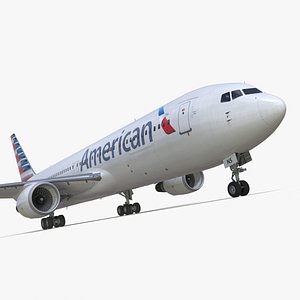 American Airlines Boeing 767-300 Rigged for Cinema 4D 3D model