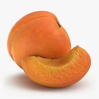 Ripe Apricot with Cut Wedge