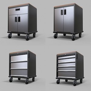 1 Modular Tool Storage Cabinets Pack 4 in 1 PBR 3D model