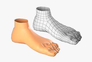 3D model foot cartoon character basemesh
