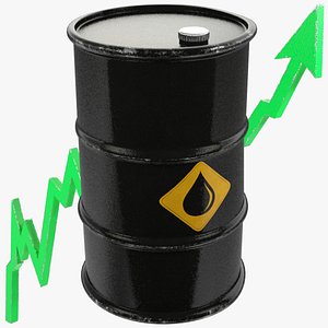 3D oil barrel graph rising model