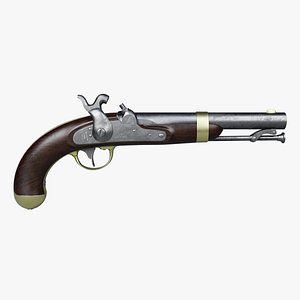 US Model 1842 Percussion Pistol 3D model