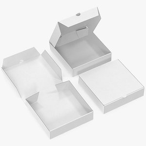 3D pizza boxes white paper