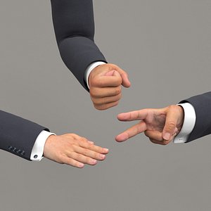 3D Male Arm Rock Paper Scissors Animated Rigged for Maya