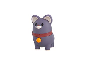 3D Gray Cat Character
