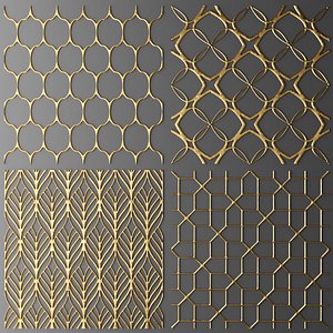 3d model set panel lattice grille