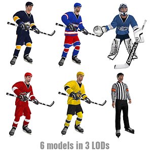 Hockey LOD's Pack Rigged