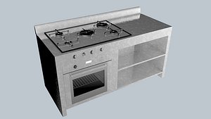 Industrial kitchen cooking unit