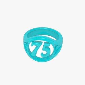 Sky Blue Plastic Ring 75 3D Model 3D model