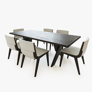 3d table chairs b italia