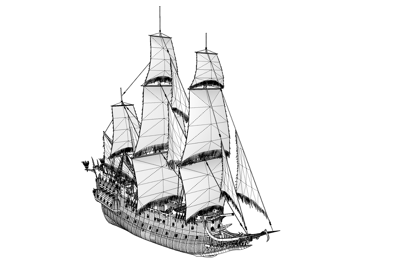 3d flying dutchman ship pirates model