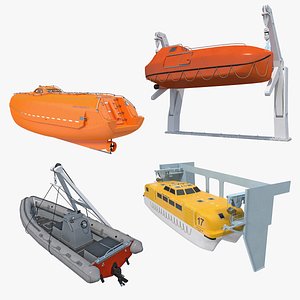 3D model lifeboats boat life