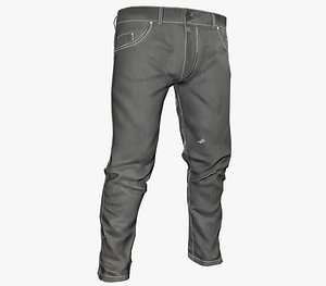 gray jeans pants 3D