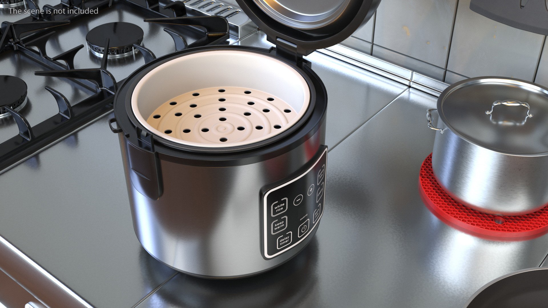 Digital Rice Cooker With Control Panel 3D Model - TurboSquid 2437922