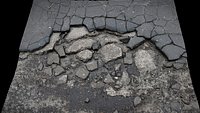 asphalt destroyed road debris part1 photogrammetry