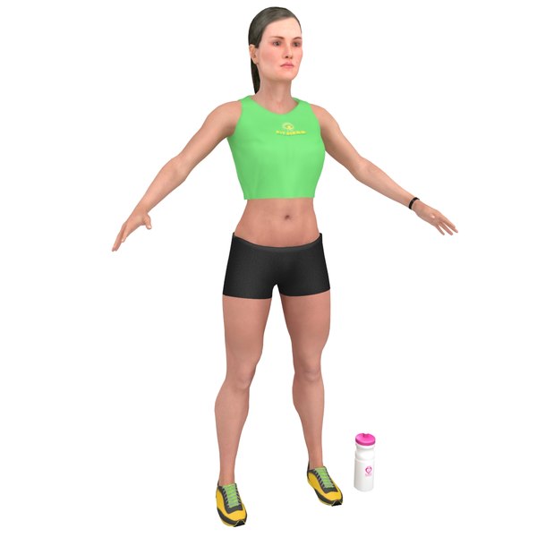 3D fitness female athlete