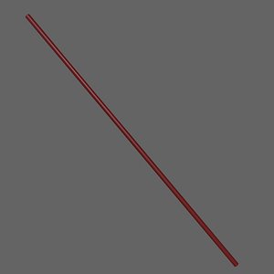 PBR Wushu Stick Red 3D