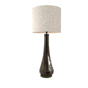 Olive Frosted Trail Lamp On Antique Brass Bases