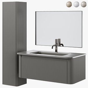 Vanity Unit And Bathroom Cabinet Fluted Voi 3D model